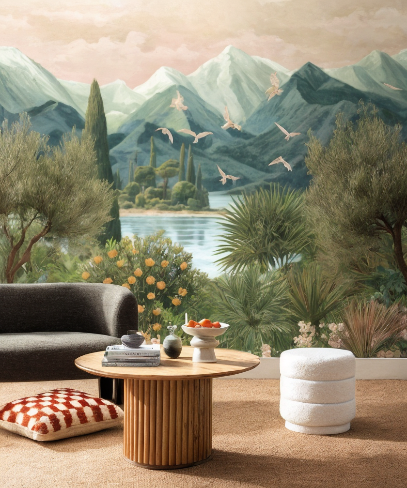 Lobby con Papel Tapiz/ Gran Mural